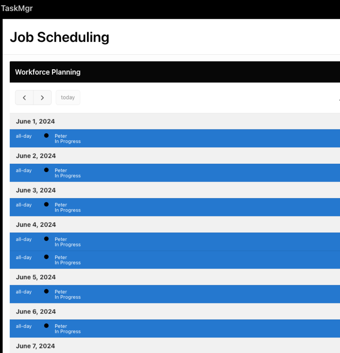 Screenshot of taskmgr screen